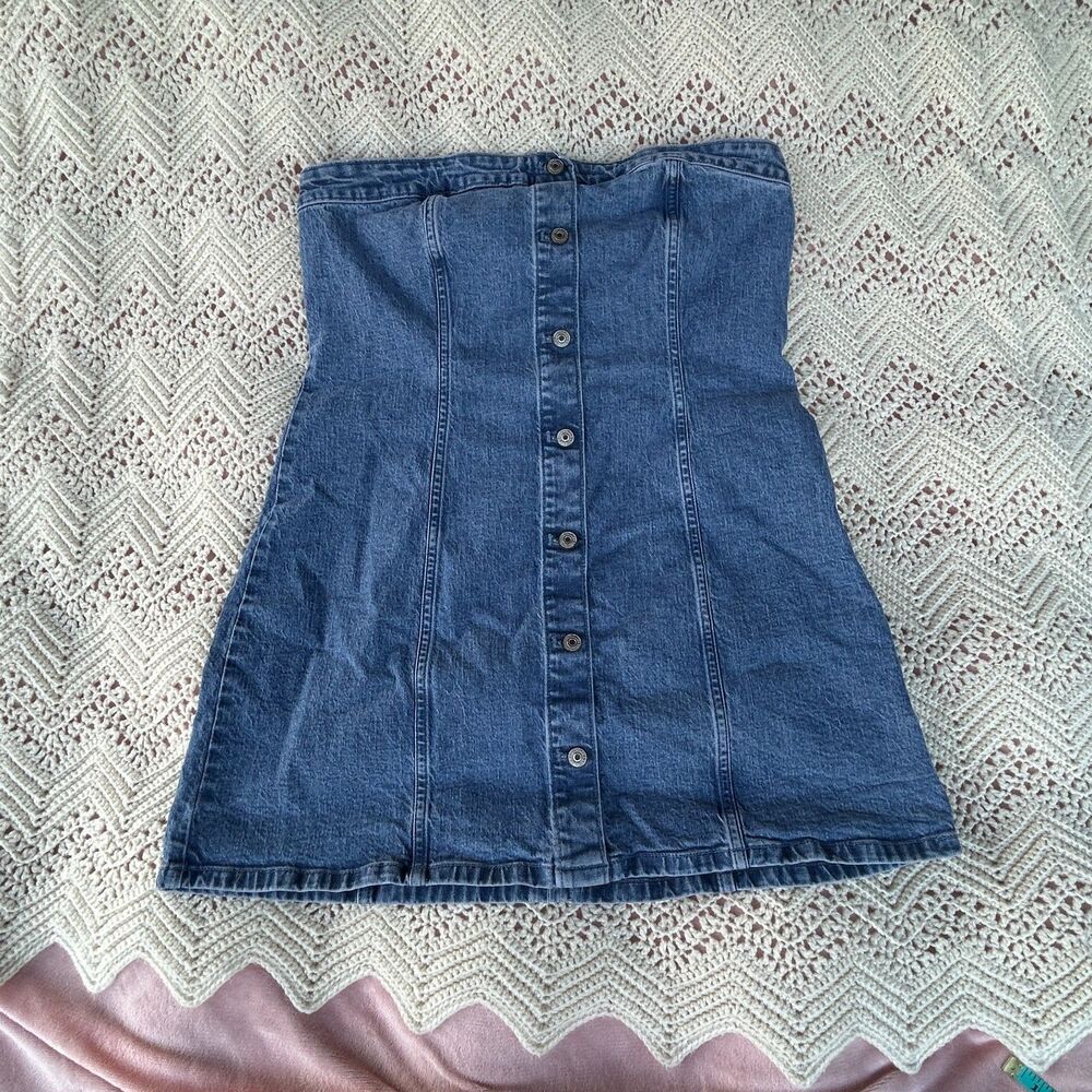 Abercrombie Jean Dress XL Sleeveless Y2K Baddie Indie Sleaze Western Streetwear
